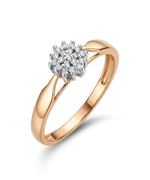 Auksinis žiedas su briliantais 0,114 ct 20 dydis