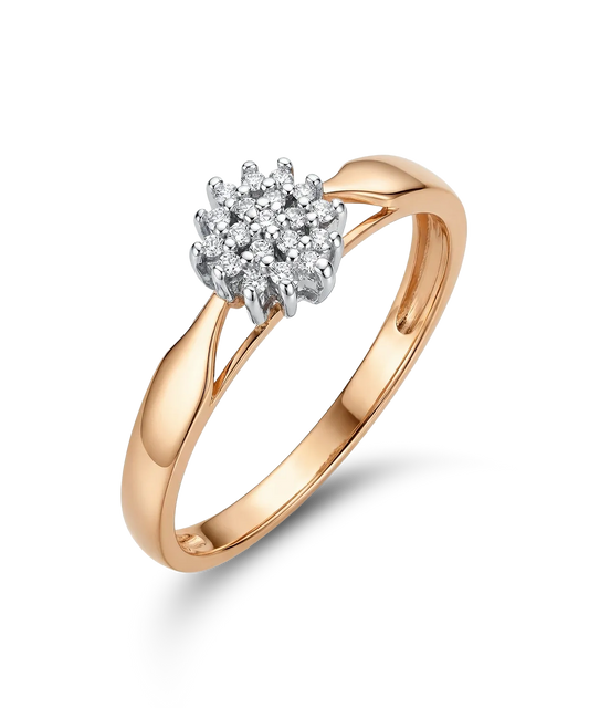 Auksinis žiedas su briliantais 0,114 ct 20 dydis