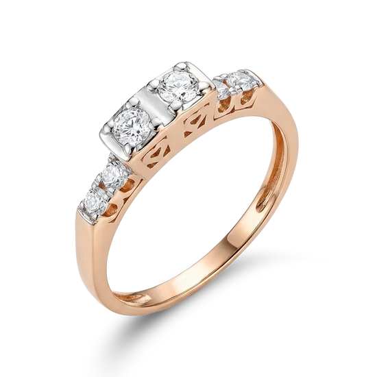 Auksinis žiedas su briliantais 0,45 ct, 18 dydis