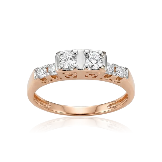 Auksinis žiedas 18 dydis su briliantais