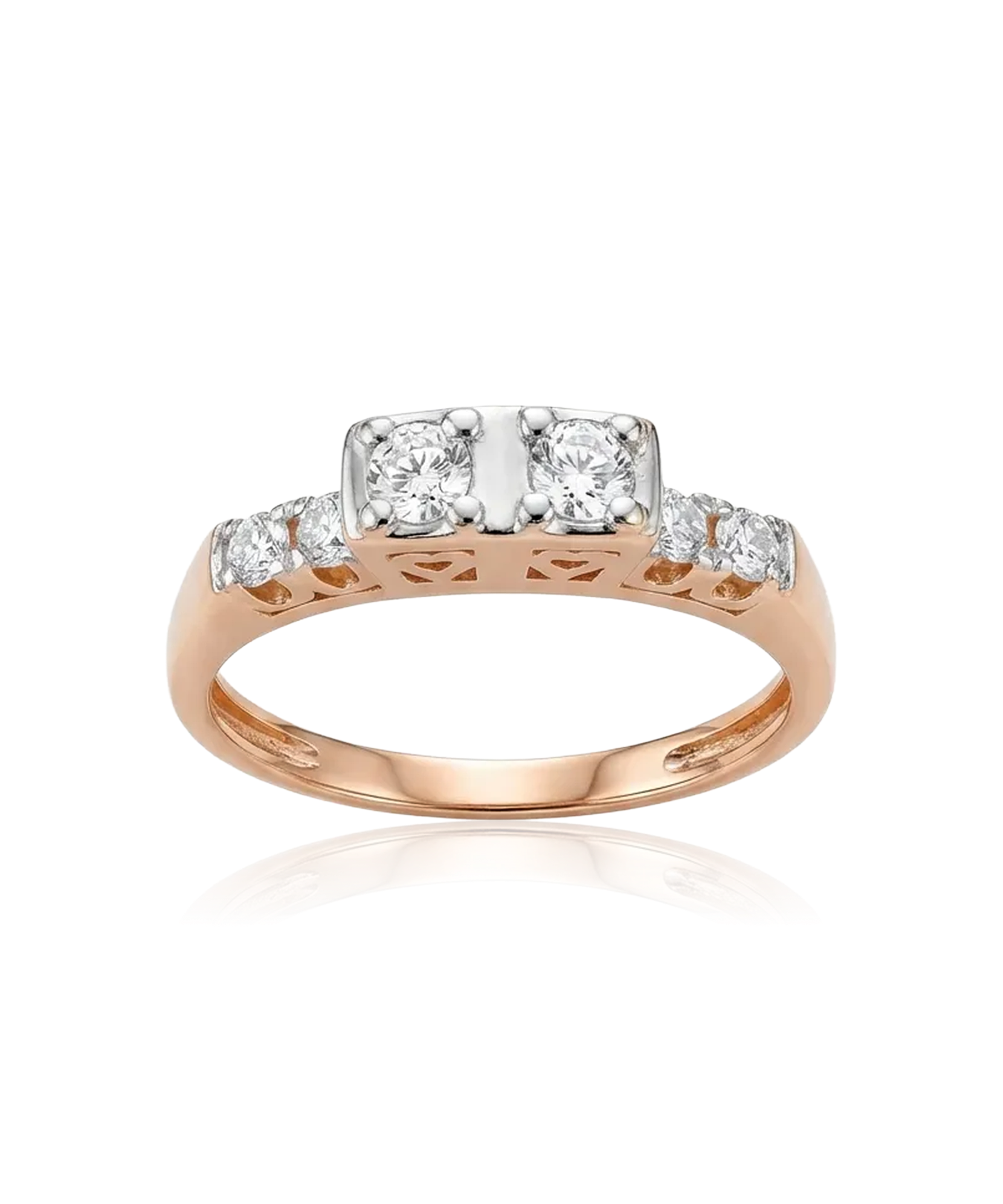 Auksinis žiedas 18 dydis su briliantais