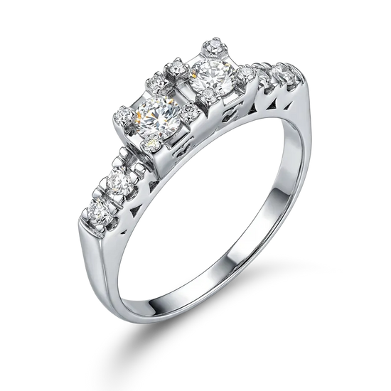 Auksinis žiedas su briliantais 0,50 ct, 18 dydis