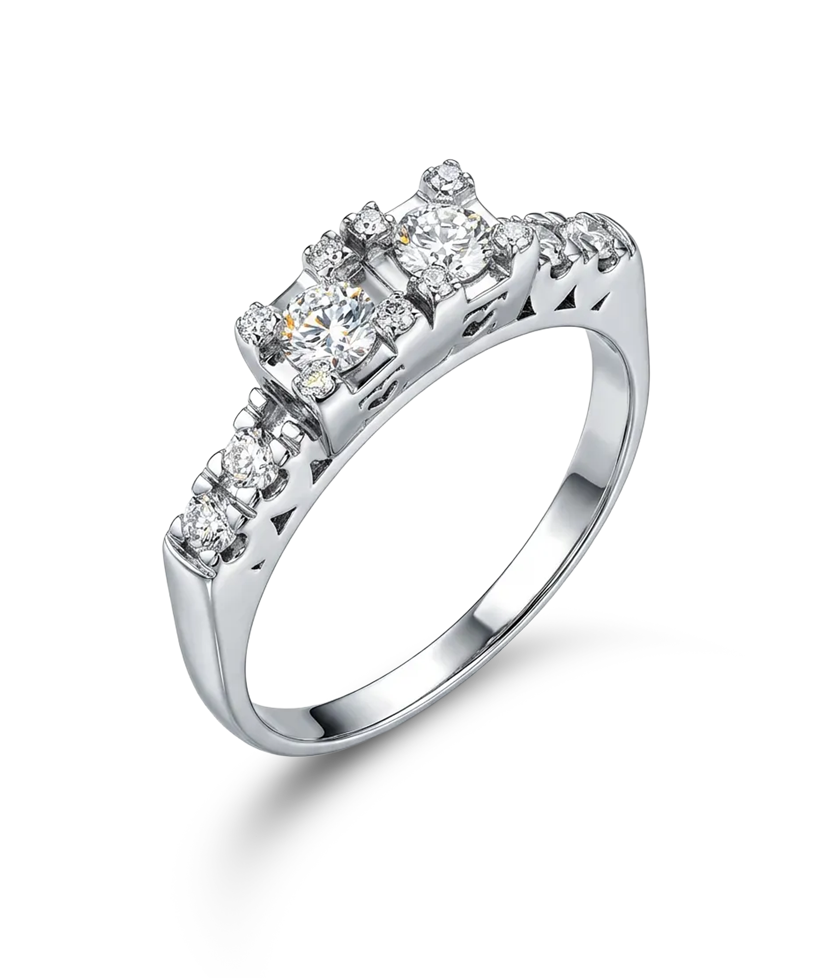 Auksinis žiedas su briliantais 0,50 ct, 18 dydis