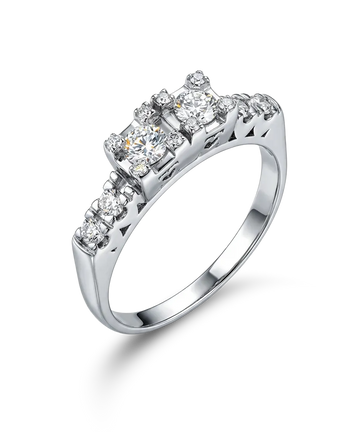 Auksinis žiedas su briliantais 0,50 ct, 18 dydis