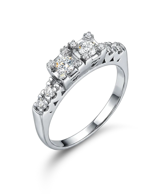 Auksinis žiedas su briliantais 0,50 ct, 18 dydis