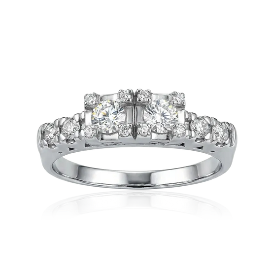 Auksinis žiedas 18 dydis su briliantais