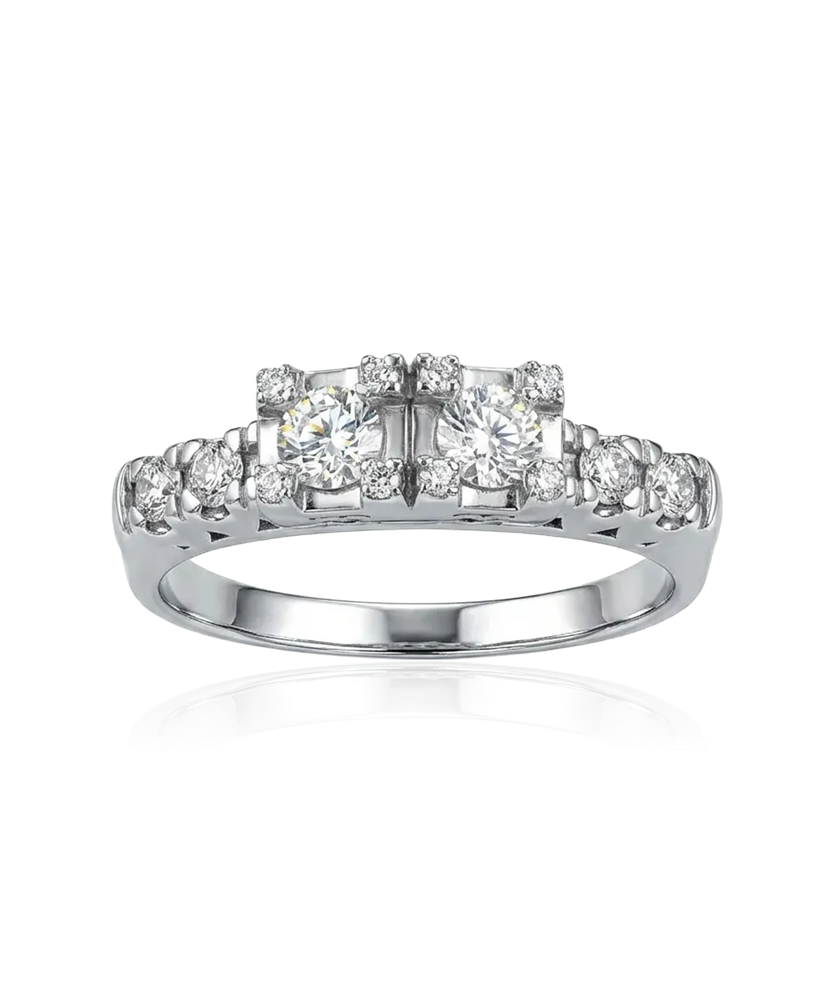 Auksinis žiedas 18 dydis su briliantais