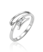 Auksinis žiedas su trimis cirkoniais 585 prabos