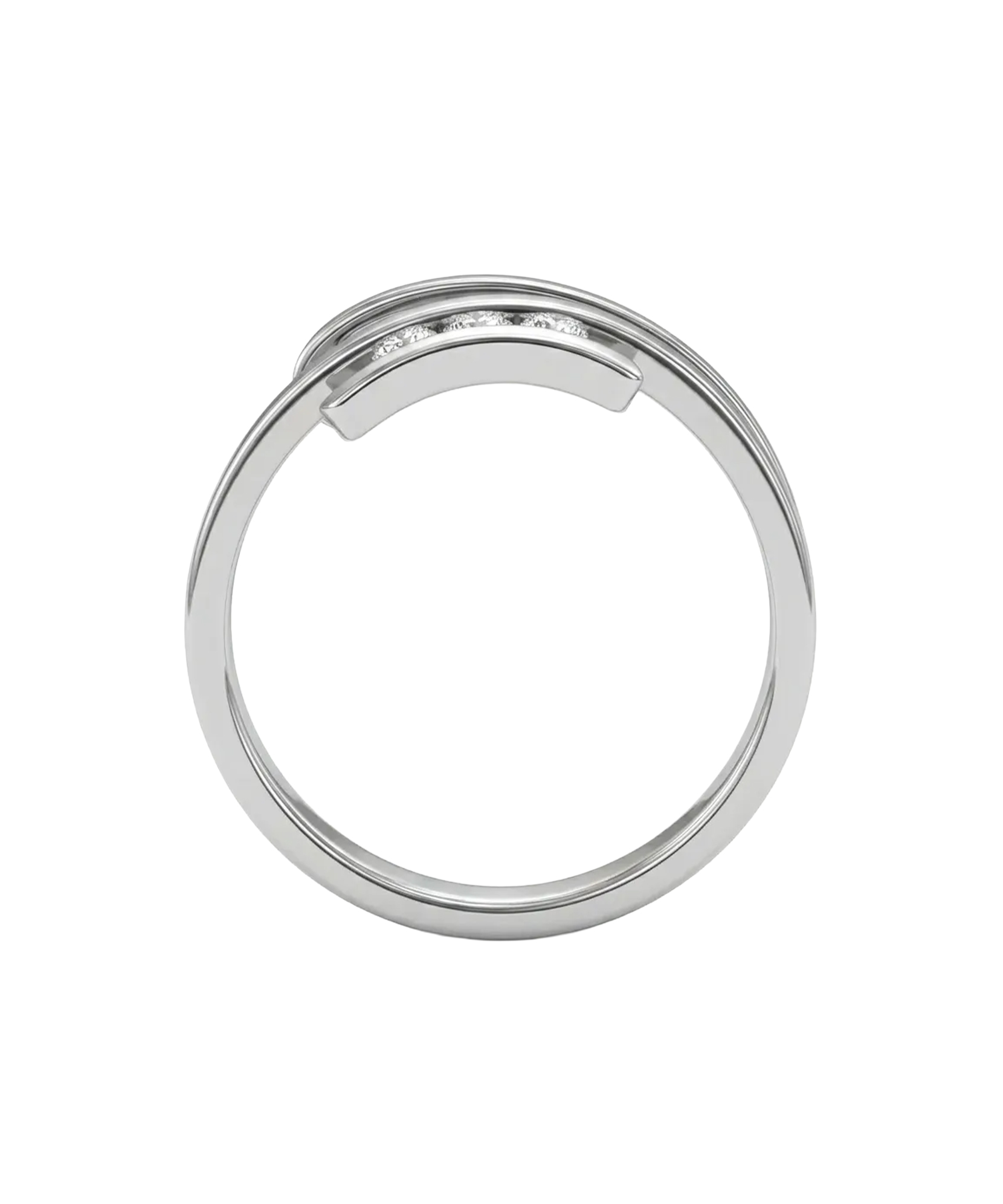 Moteriškas auksinis žiedas su trimis cirkoniais