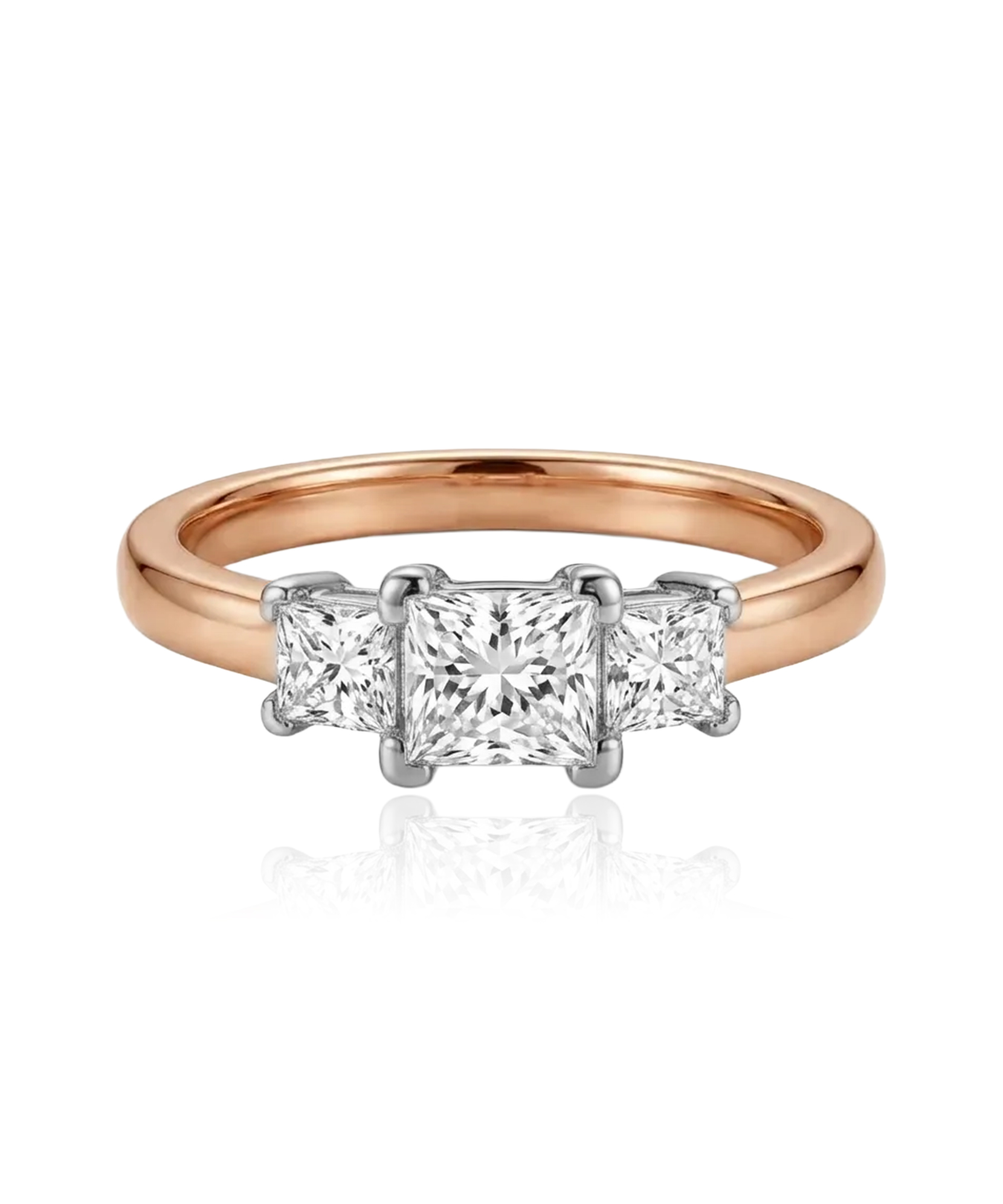 585 prabos auksinis žiedas su trimis cirkoniais 1.97 g