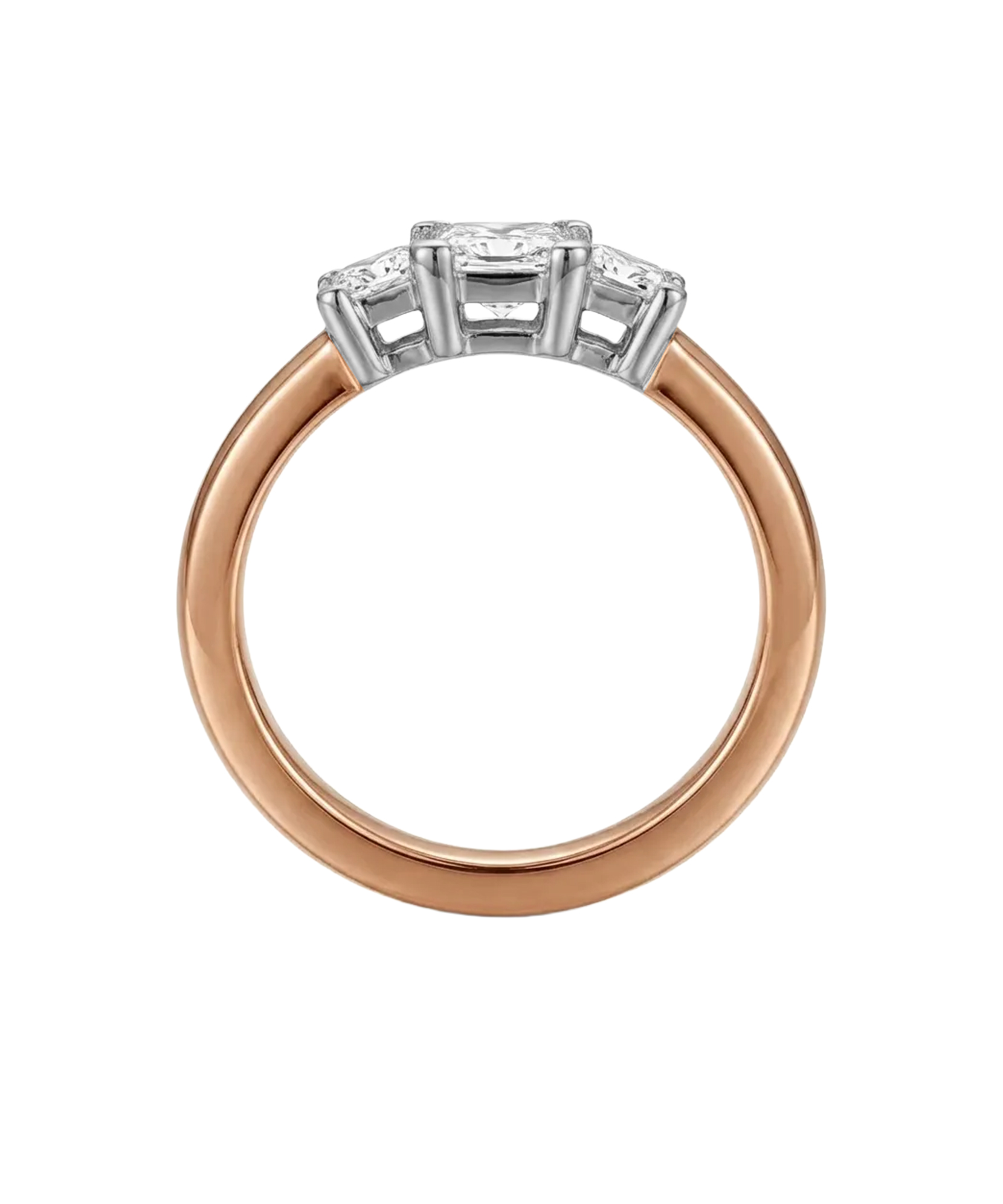 Moteriškas auksinis žiedas su trimis akmenimis