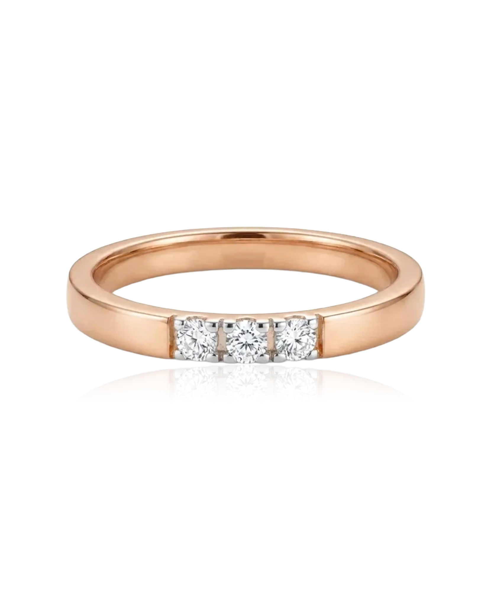 Moteriškas auksinis žiedas su trimis akmenimis