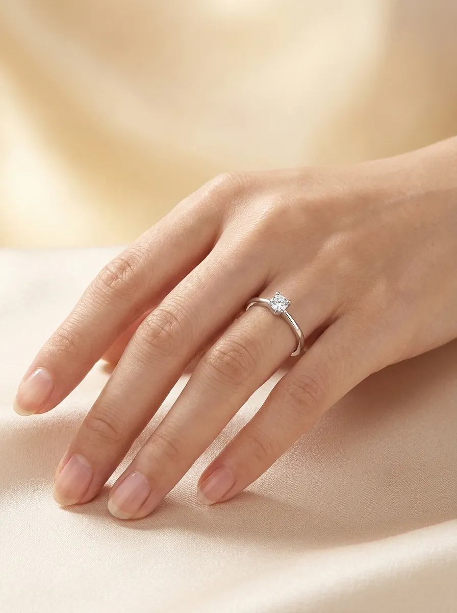 Moteriškas balto aukso žiedas