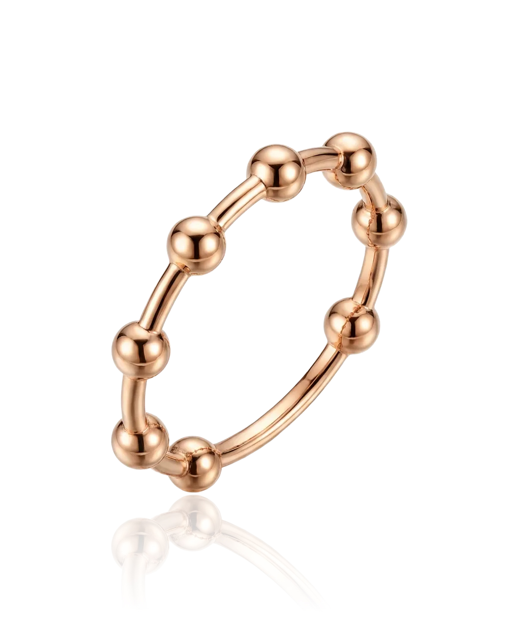 Auksinis žiedas su karoliukais 16 dydis