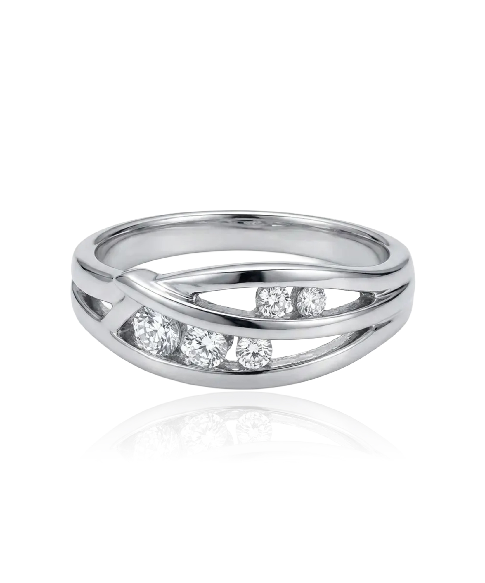 Moteriškas balto aukso žiedas