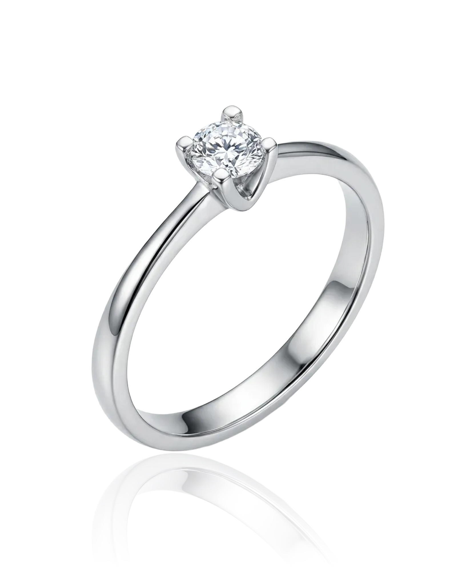 Balto aukso žiedas su cirkoniu 16 dydis