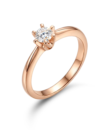 Auksinis žiedas su vienu cirkoniu 16 dydis