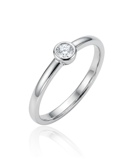 Balto aukso žiedas su cirkoniu 16.5 dydis