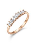 Auksinis žiedas su kvadratiniais cirkoniais 16 dydis