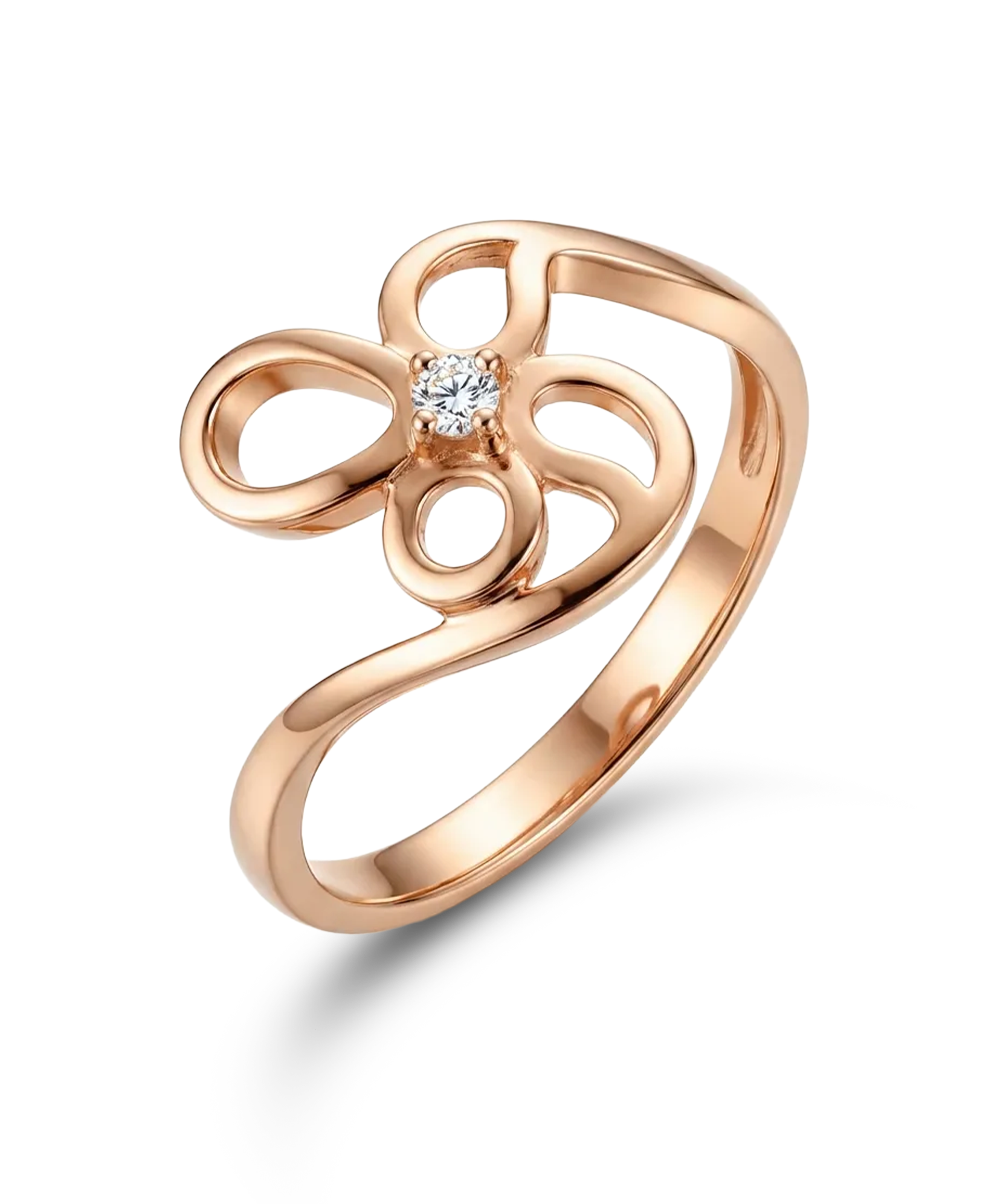 Auksinis žiedas su gėlės motyvu 16 dydis