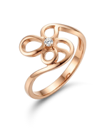 Auksinis žiedas su gėlės motyvu 16 dydis