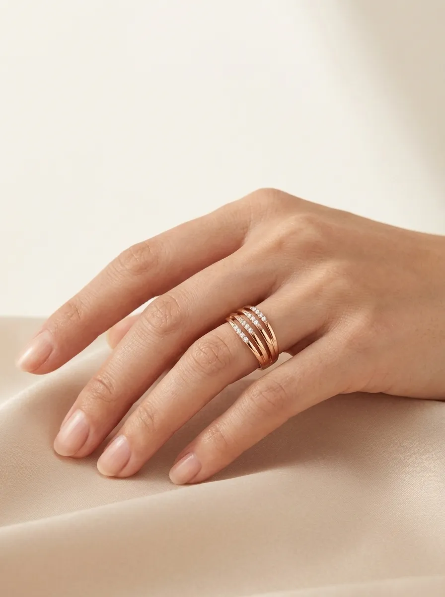 Moteriškas platus auksinis žiedas