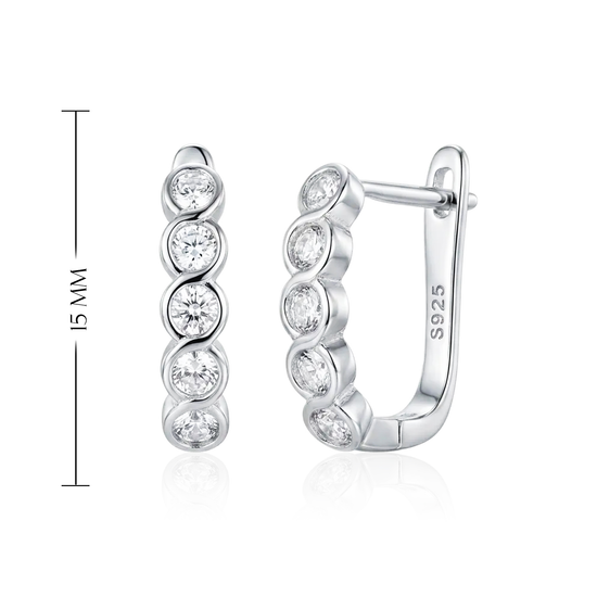 Klasikiniai sidabriniai auskarai su cirkoniais – elegantiškas dizainas