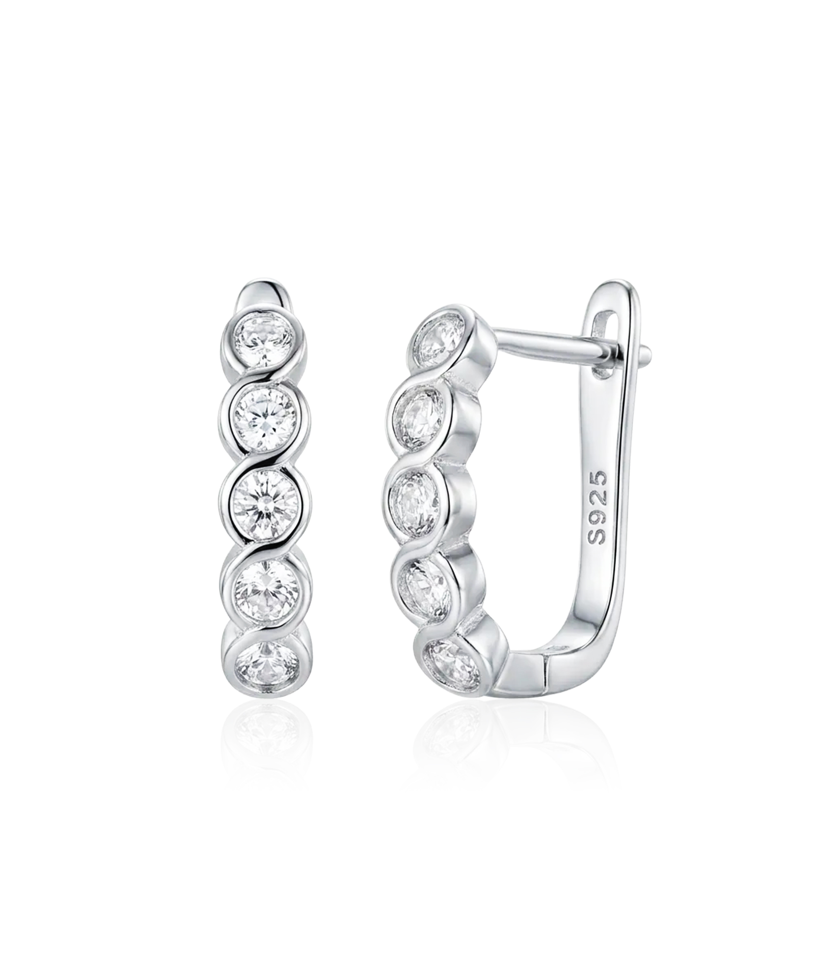 Sidabriniai auskarai su cirkoniais iš 925 sidabro