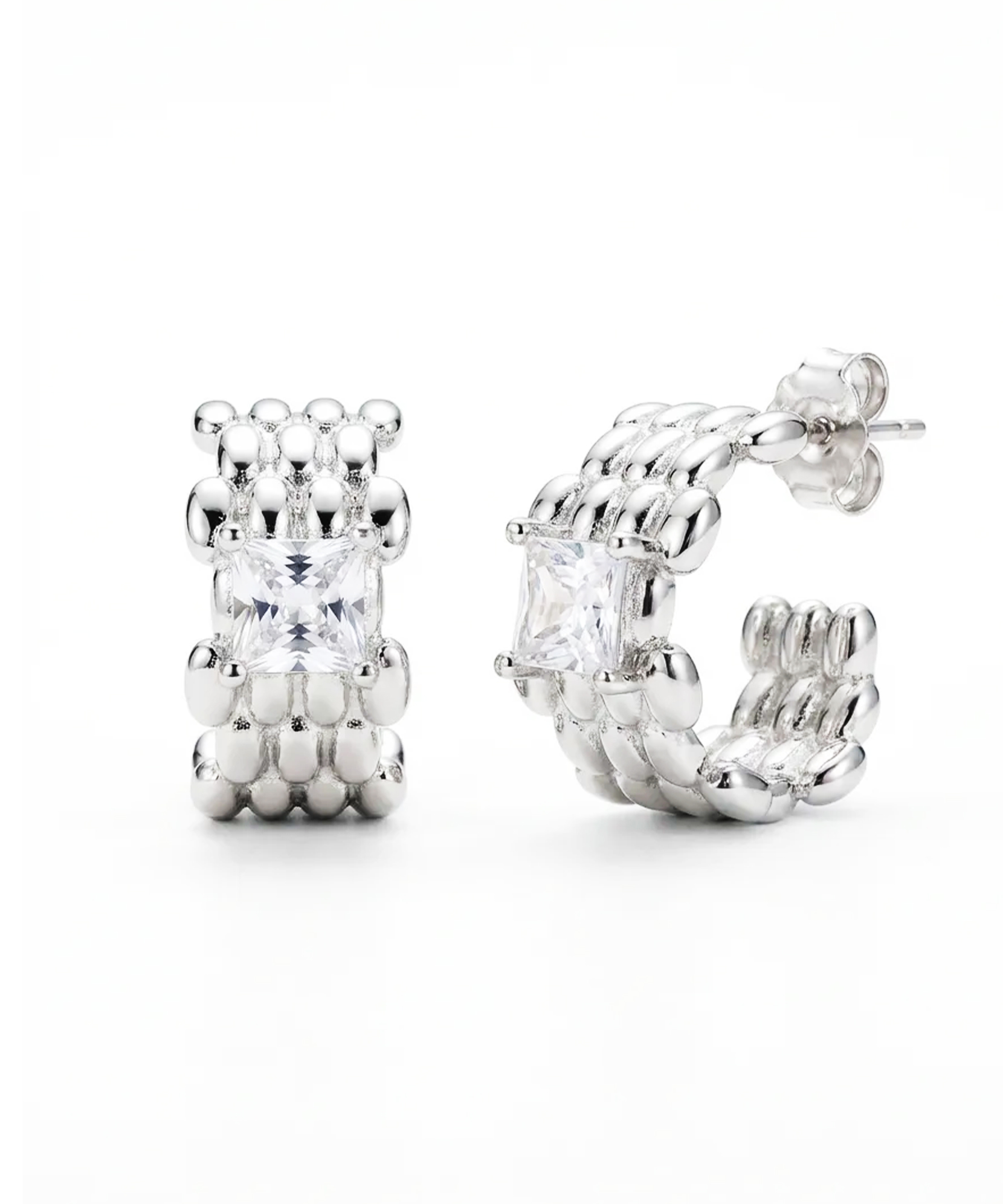 Sidabriniai auskarai su cirkoniais