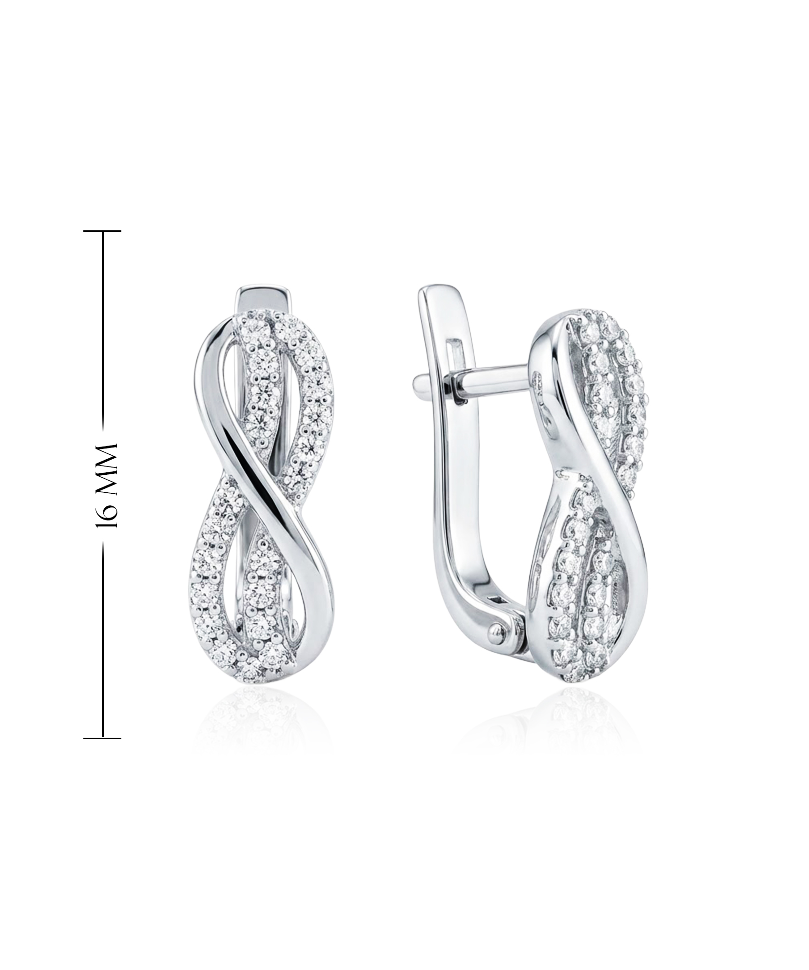 Sidabriniai auskarai su cirkoniais – modernus begalybės motyvas