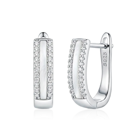 Sidabriniai auskarai su cirkoniais 14 mm