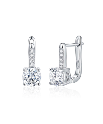 Sidabriniai auskarai su cirkoniais klasikinio dizaino