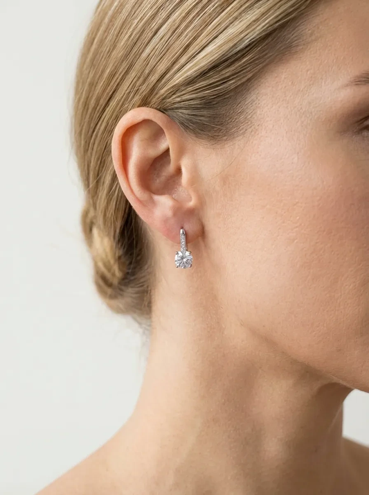 925 sidabro auskarai su apvaliu cirkoniu