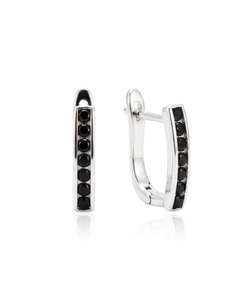 Sidabriniai auskarai su juodais cirkoniais