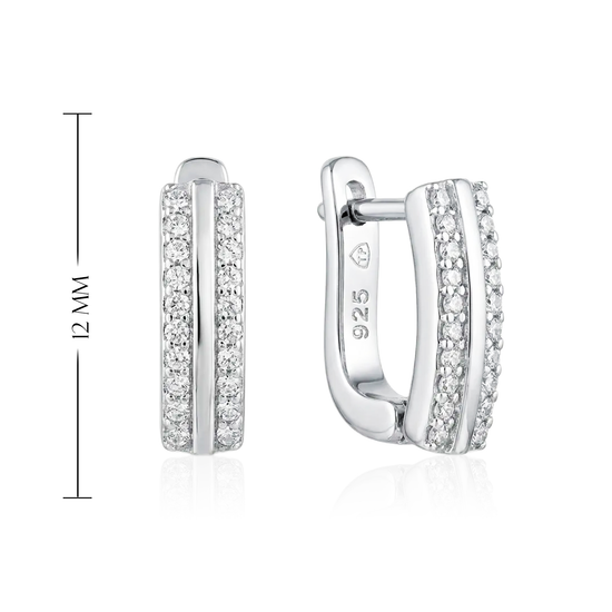 925 sidabro auskarai su baltais cirkoniais