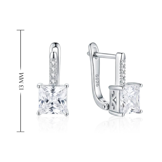 Klasikiniai sidabriniai auskarai su cirkoniu