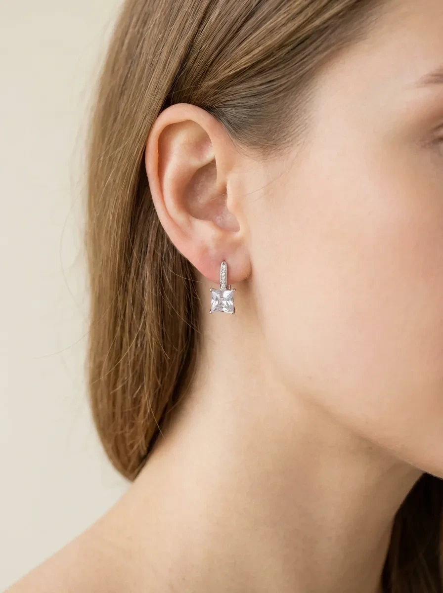 925 sidabro auskarai su cirkoniu