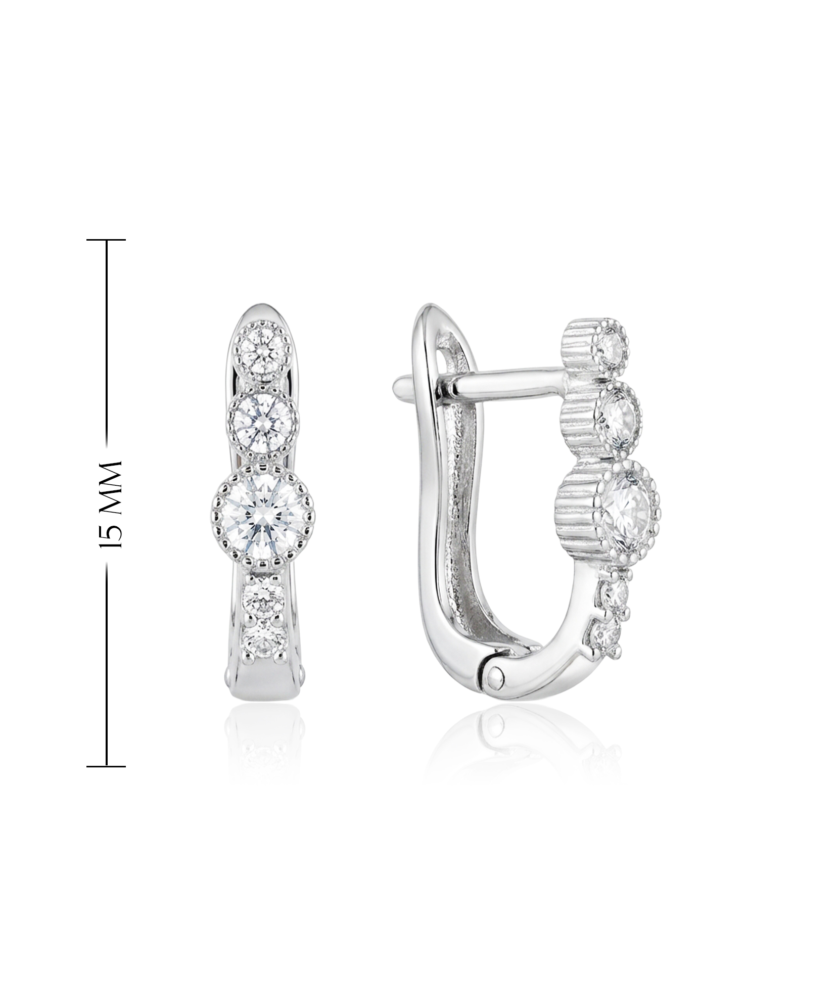 Klasikiniai sidabriniai auskarai su cirkoniais