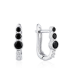 Sidabriniai auskarai su juodais cirkoniais iš 925 prabos sidabro