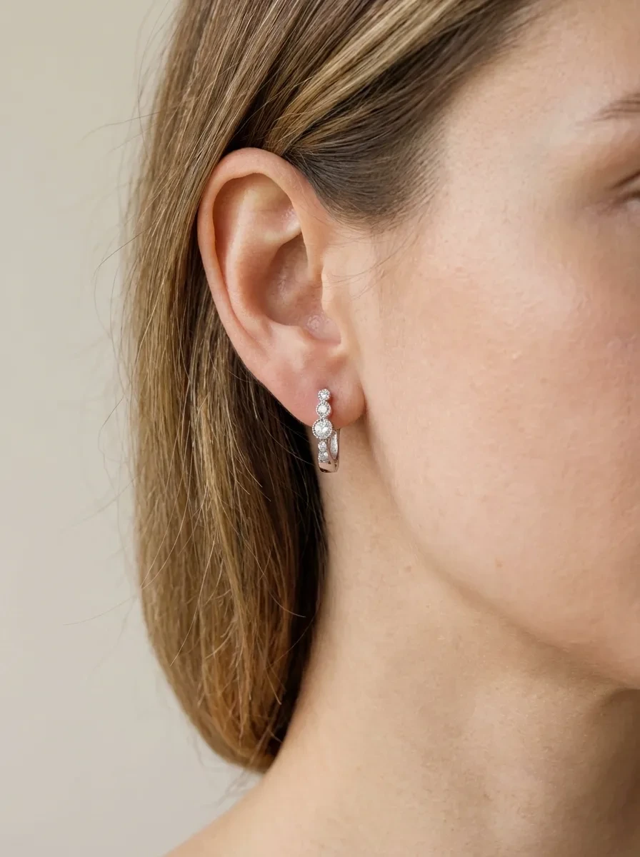 925 sidabro auskarai su cirkoniais