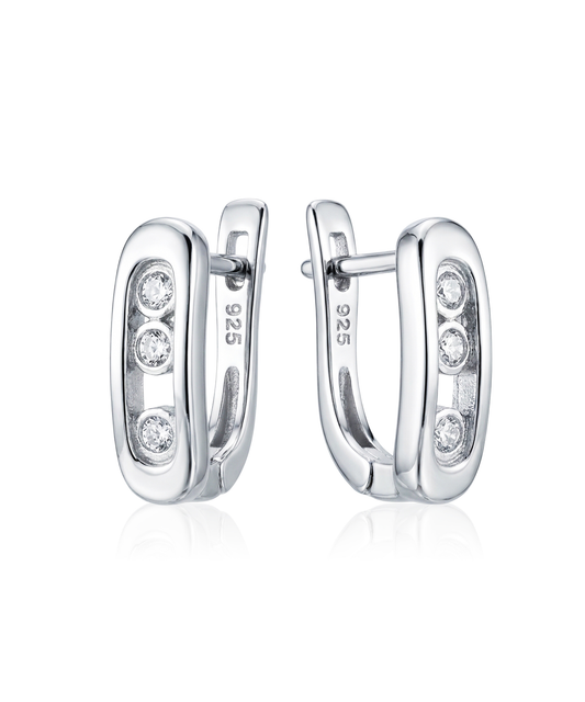 Sidabriniai auskarai su cirkoniais