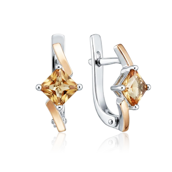 sidabriniai auskarai su citrinu