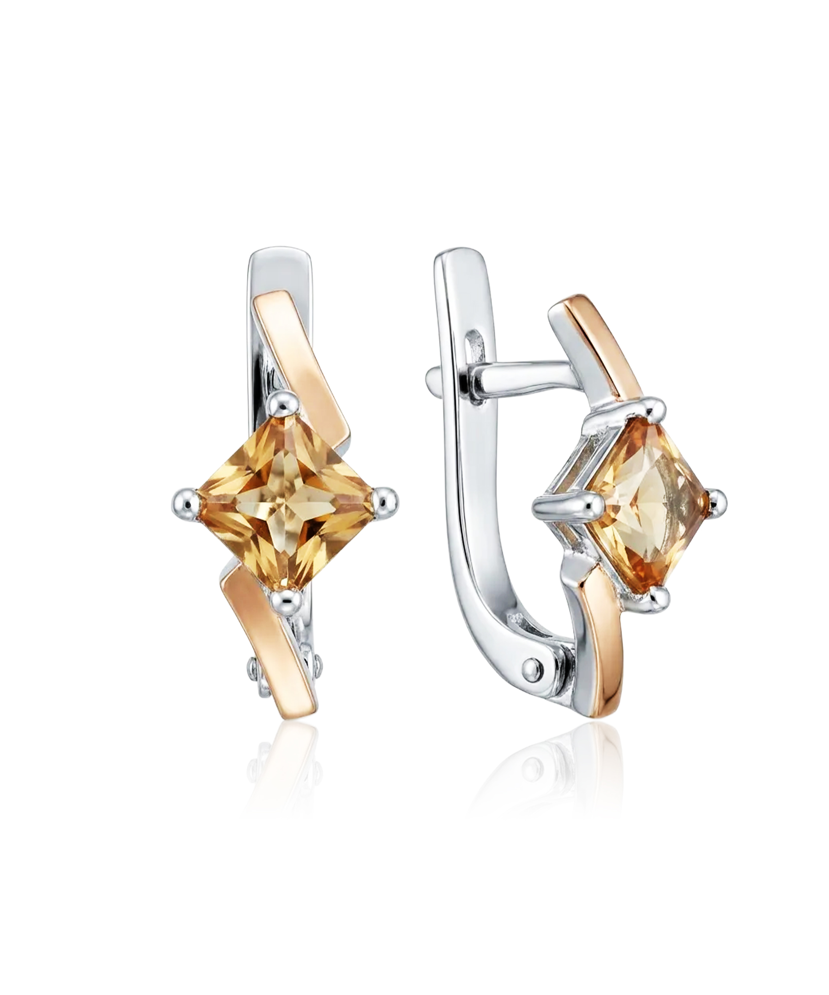 sidabriniai auskarai su citrinu