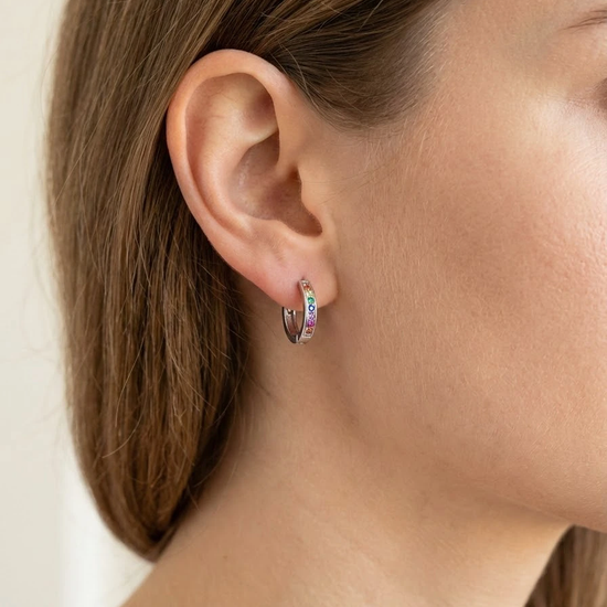 925 sidabro auskarai su spalvotais cirkoniais