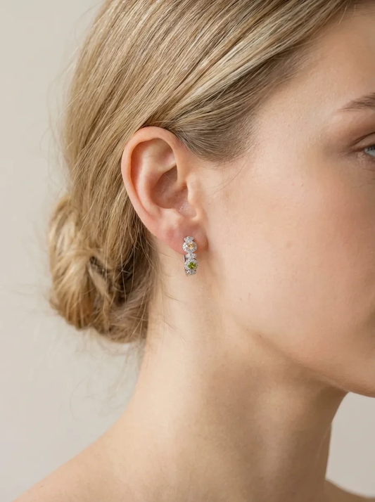 925 sidabro auskarai su spalvotais akmenimis