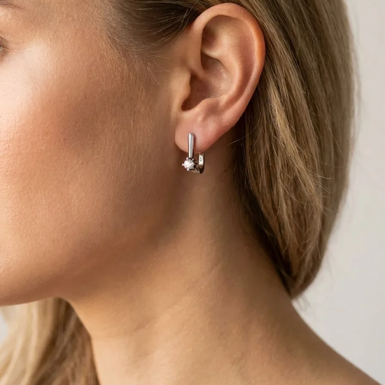 925 sidabro auskarai su apvaliu cirkoniu