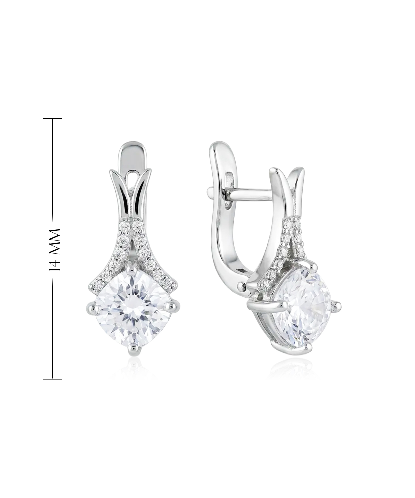 925 sidabro auskarai su apvaliu cirkoniu