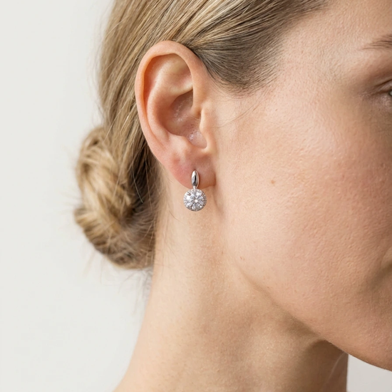 925 sidabro auskarai su apvaliu cirkoniu