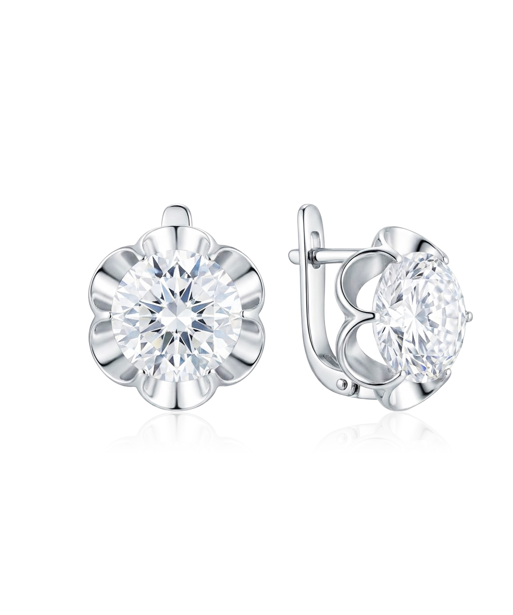 Sidabriniai auskarai su širdelės formos cirkoniu