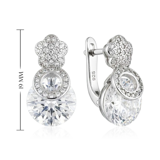 Išskirtinio dizaino sidabriniai auskarai su akmenimis